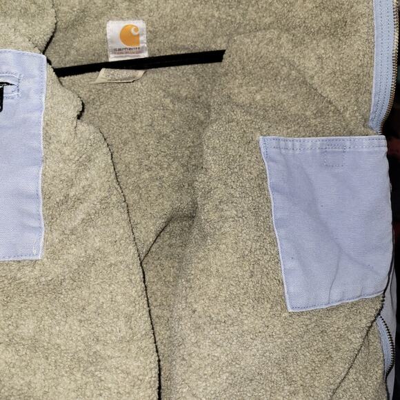 Carhartt Work Jacket Sandstone Sierra Sherpa Lined Duck Canvas Womens XL Outdoo - Picture 10 of 13